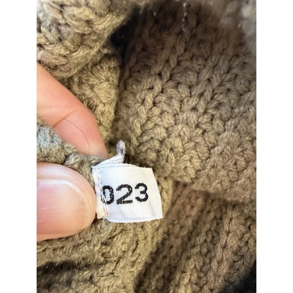 Vintage Together! Chunky Knit Sweater Western‎ Yoke Green Beige S
